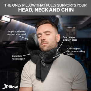 Jpillow Travel Pillow (Black/Grey)