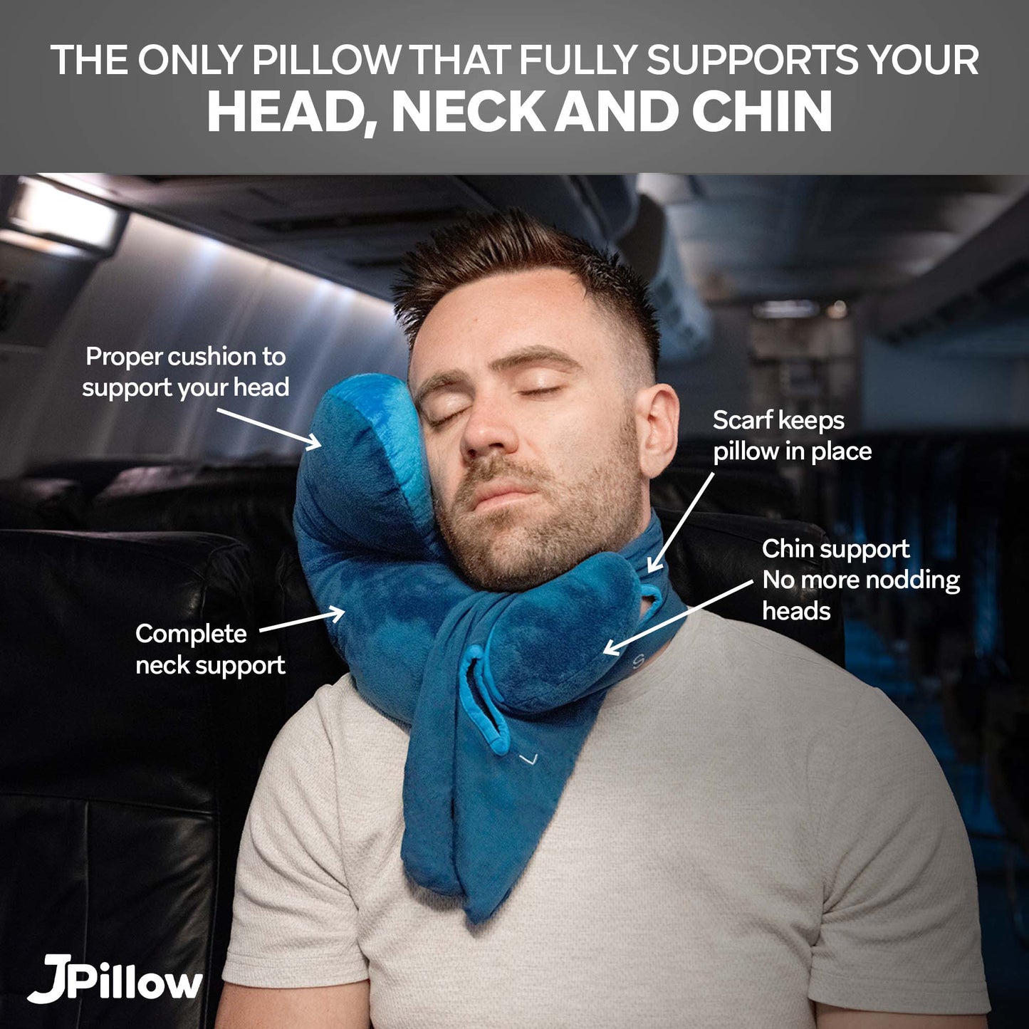 J-pillow Travel Pillow (Blue)