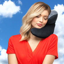 Load image into Gallery viewer, J-pillow travel pillow - Two tone black &amp; grey