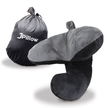 Load image into Gallery viewer, J-pillow travel pillow - Two tone black &amp; grey